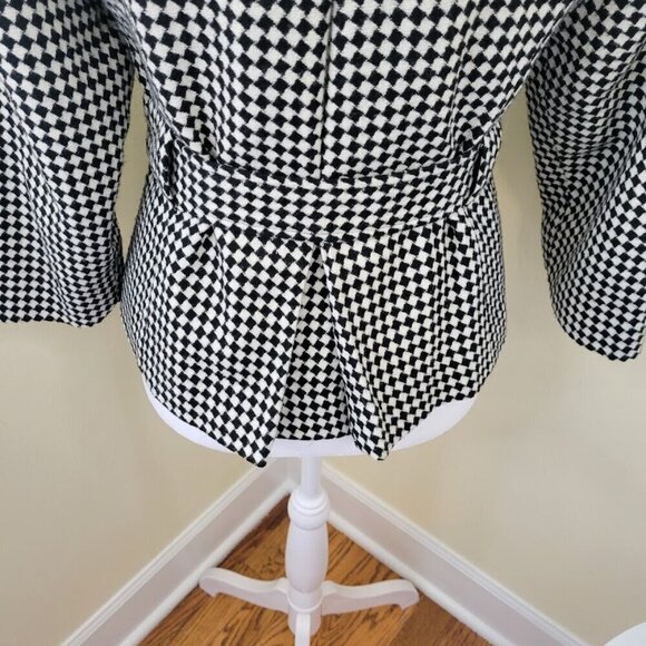 Ann Taylor Loft Hounds Tooth Tie Front Wool Blend Blazer Jacket Women's SZ 0 - Picture 10 of 15